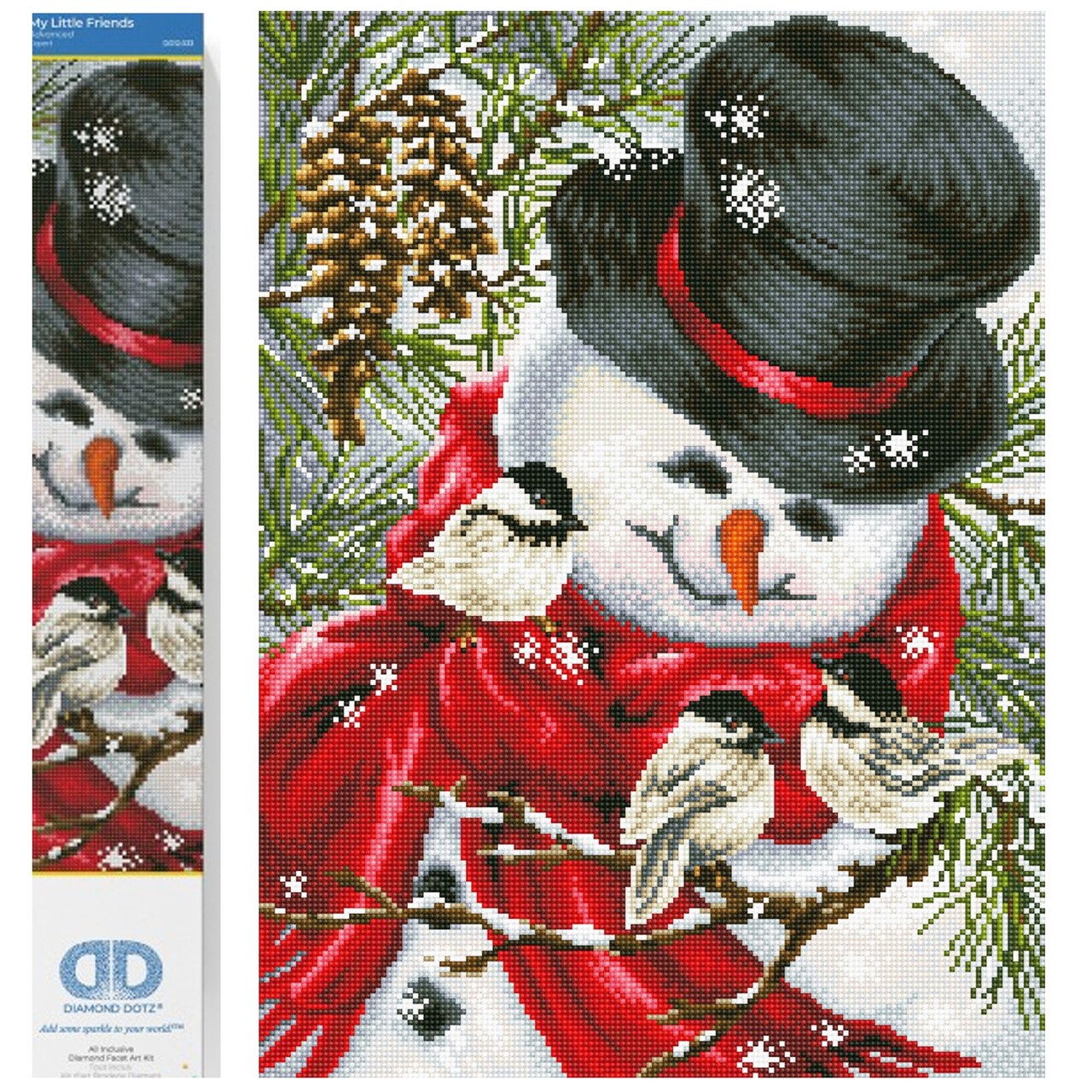 Diamond Dotz My Little Friends Snowman Diamond Painting Kits for Adults - Diamond Art Kits a Relaxing Creative Craft Kit with Dotz Gems 22.4x16.5